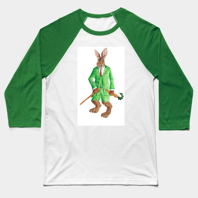 Sir Grasshopper Bopper Baseball T-Shirt by TIMHANCOCKART1